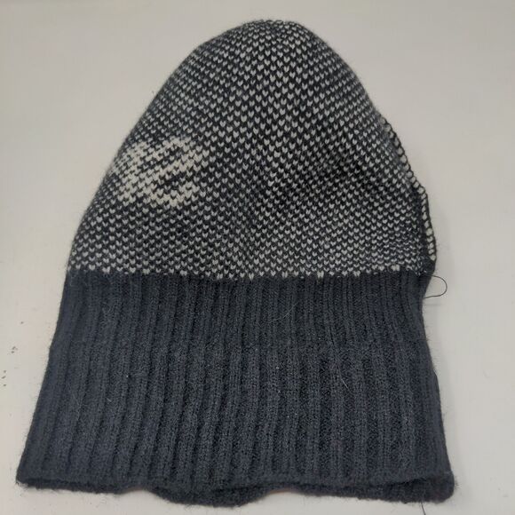 Unbranded Men's Knit Beanie Hat Black Acrylic Pomp Pom Smile Spell Out - Picture 10 of 11